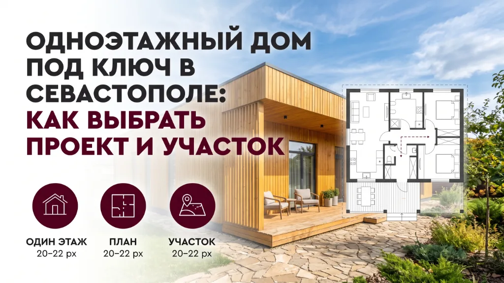 Одноэтажный дом под ключ в Севастополе: как выбрать проект и участок