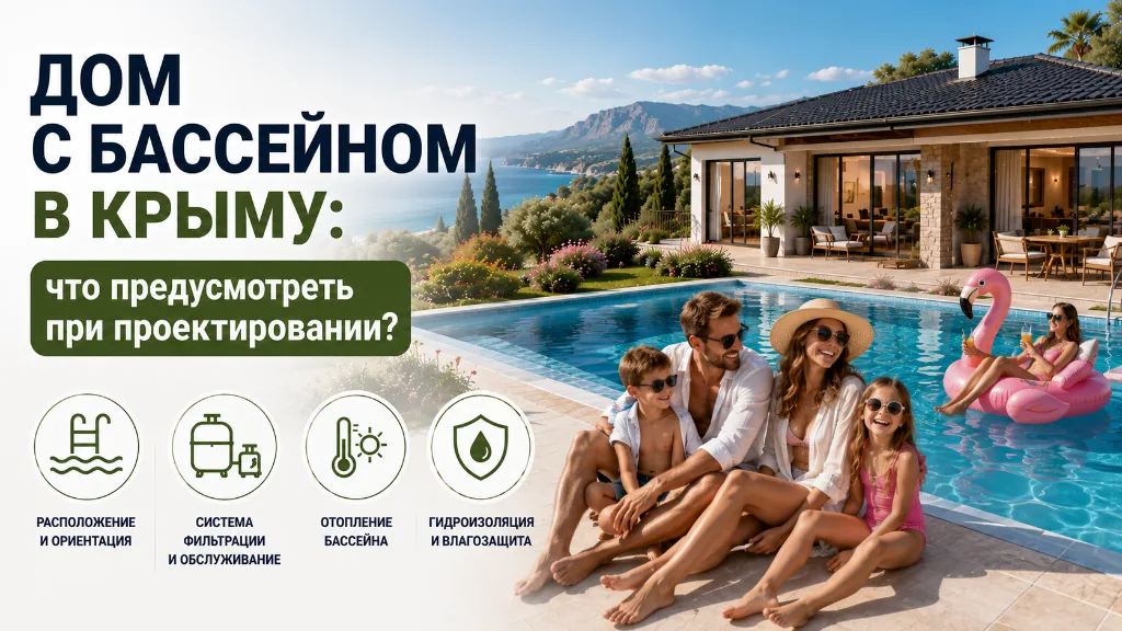 Дом с бассейном в Крыму: что предусмотреть при проектировании?
