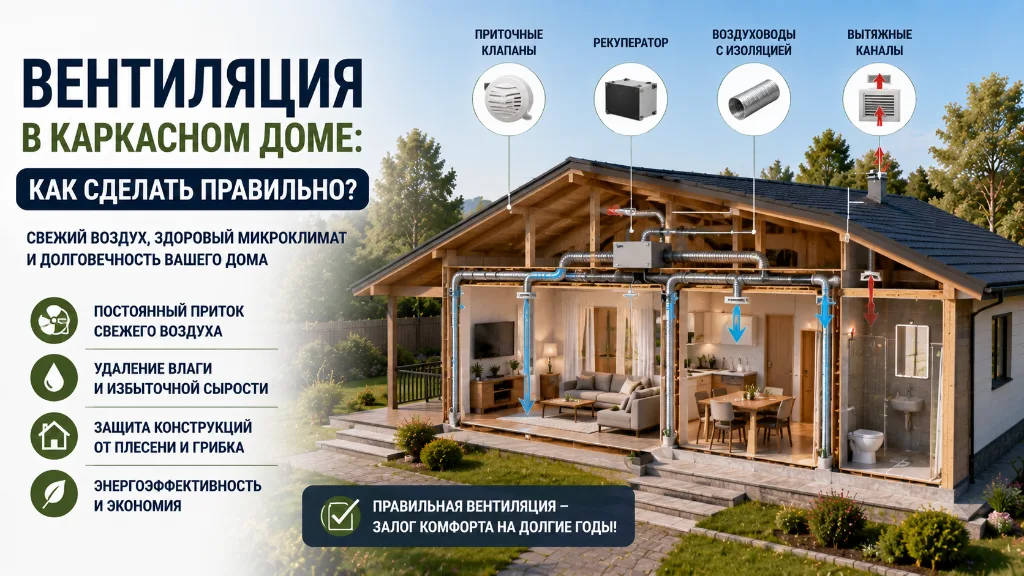 Вентиляция в каркасном доме: как сделать правильно?
