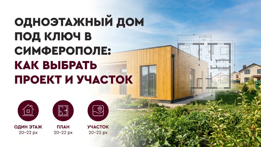 Одноэтажный дом под ключ в Симферополе: как выбрать проект и участок
