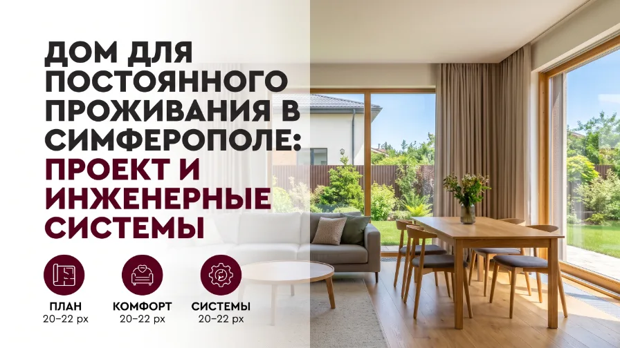 Дом для постоянного проживания в Симферополе: проект и инженерные системы