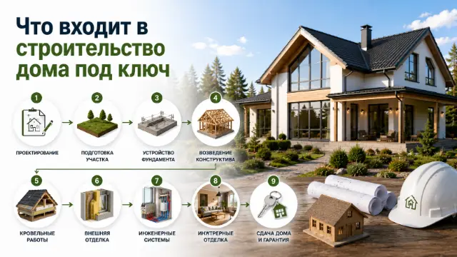 Что входит в строительство дома под ключ