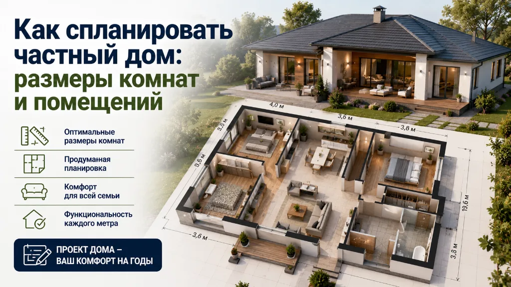 Как спланировать частный дом: размеры комнат и помещений