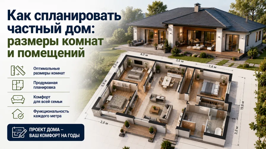 Как спланировать частный дом: размеры комнат и помещений