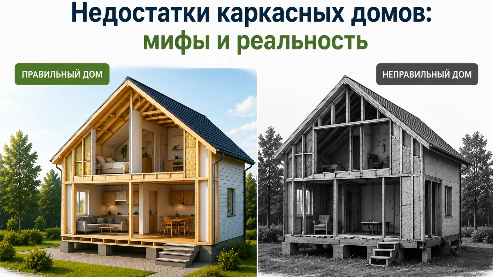 Недостатки каркасных домов: мифы и реальность