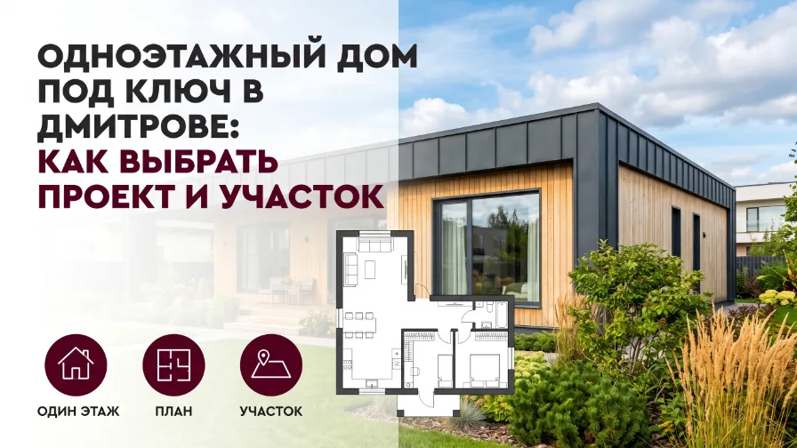 Одноэтажный дом под ключ в Дмитрове: как выбрать проект и участок