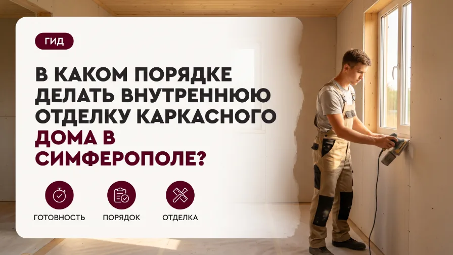 В каком порядке делать внутреннюю отделку каркасного дома в Симферополе?