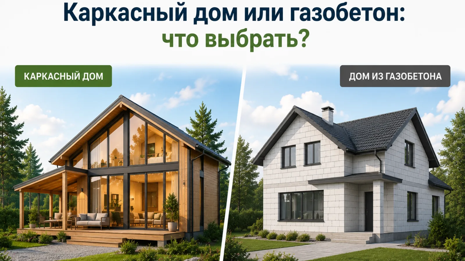 Каркасный дом или газобетон: что выбрать?