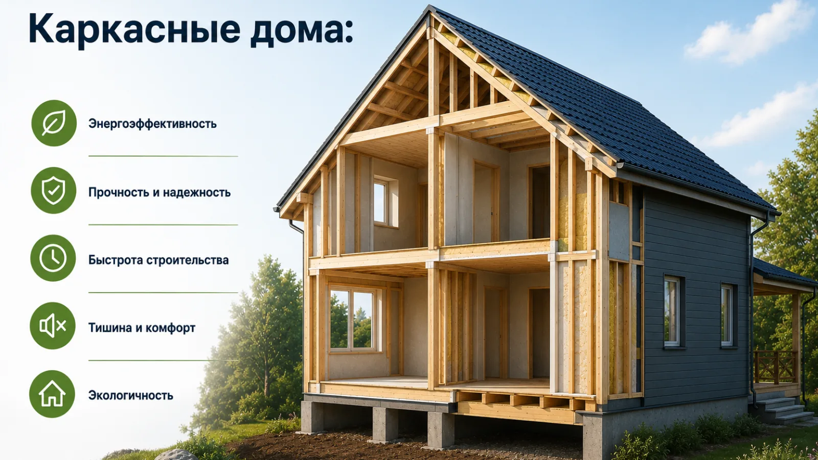 Каркасные дома: особенности технологии строительства
