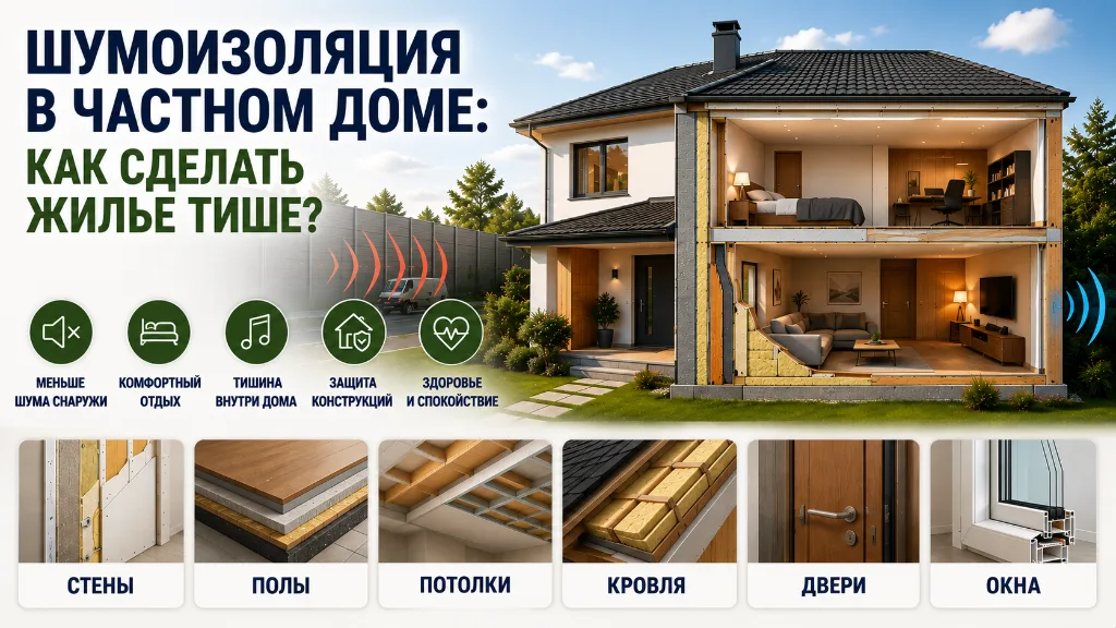 Шумоизоляция в частном доме: как сделать жилье тише?