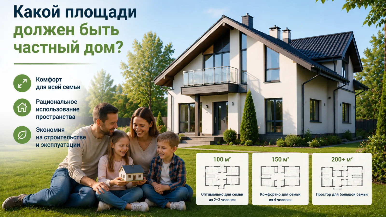 Какой площади должен быть частный дом
