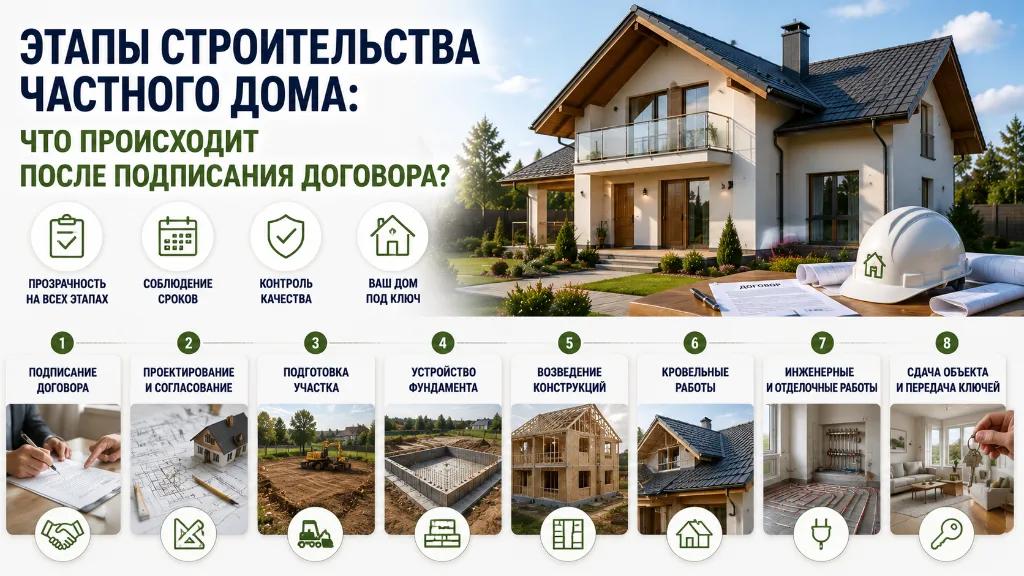 Этапы строительства частного дома: что происходит после подписания договора?