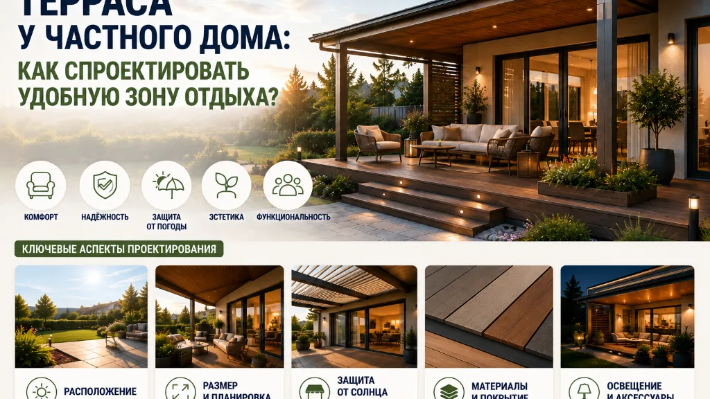 Терраса у частного дома: как спроектировать удобную зону отдыха?