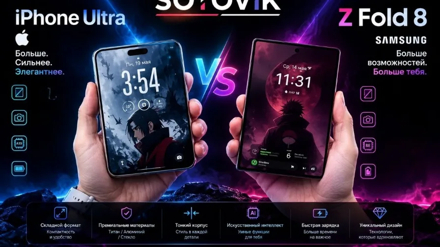 Samsung Galaxy Z Fold 8 против iPhone Fold Ultra — кто захватит рынок гибких устройств?