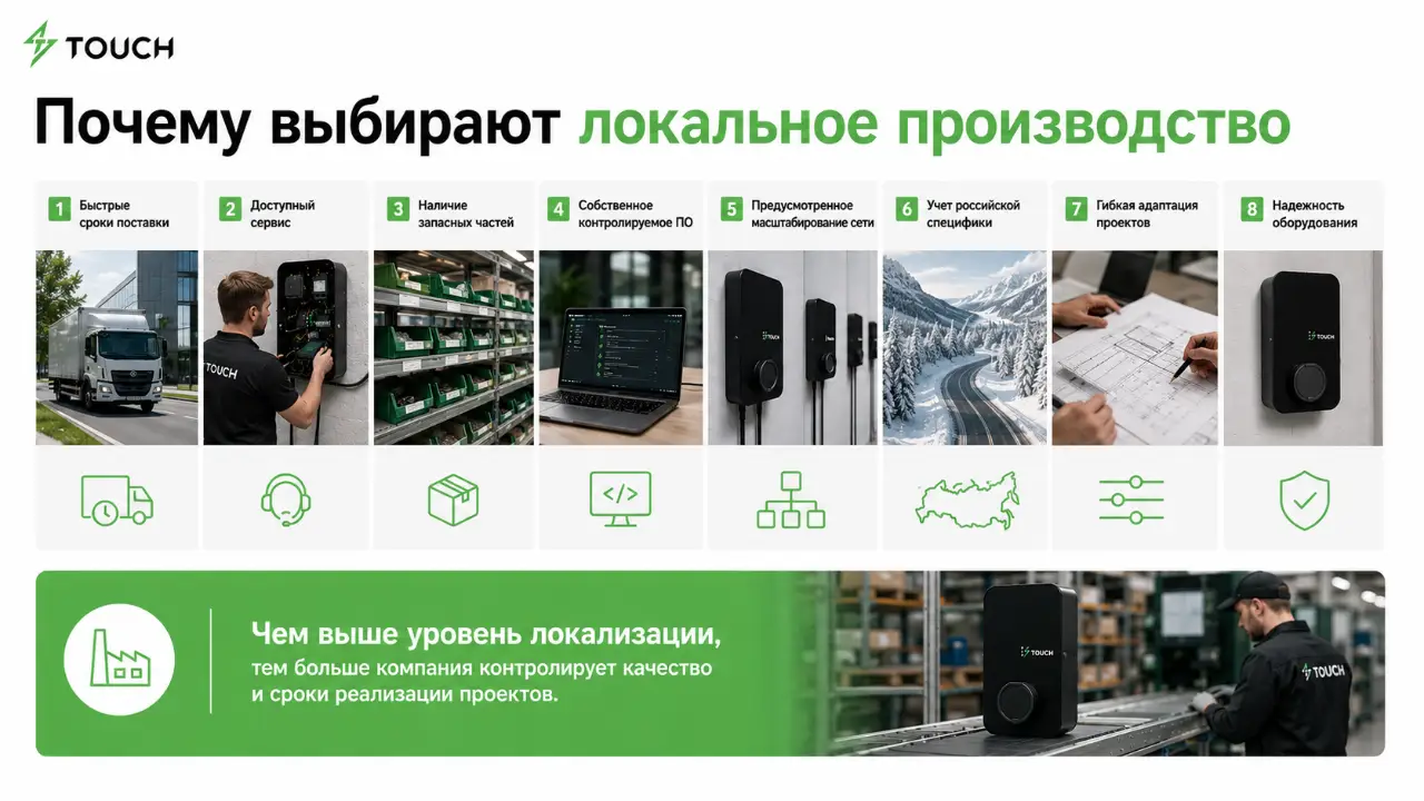 Российские зарядные станции для электромобилей: преимущества локального производства
