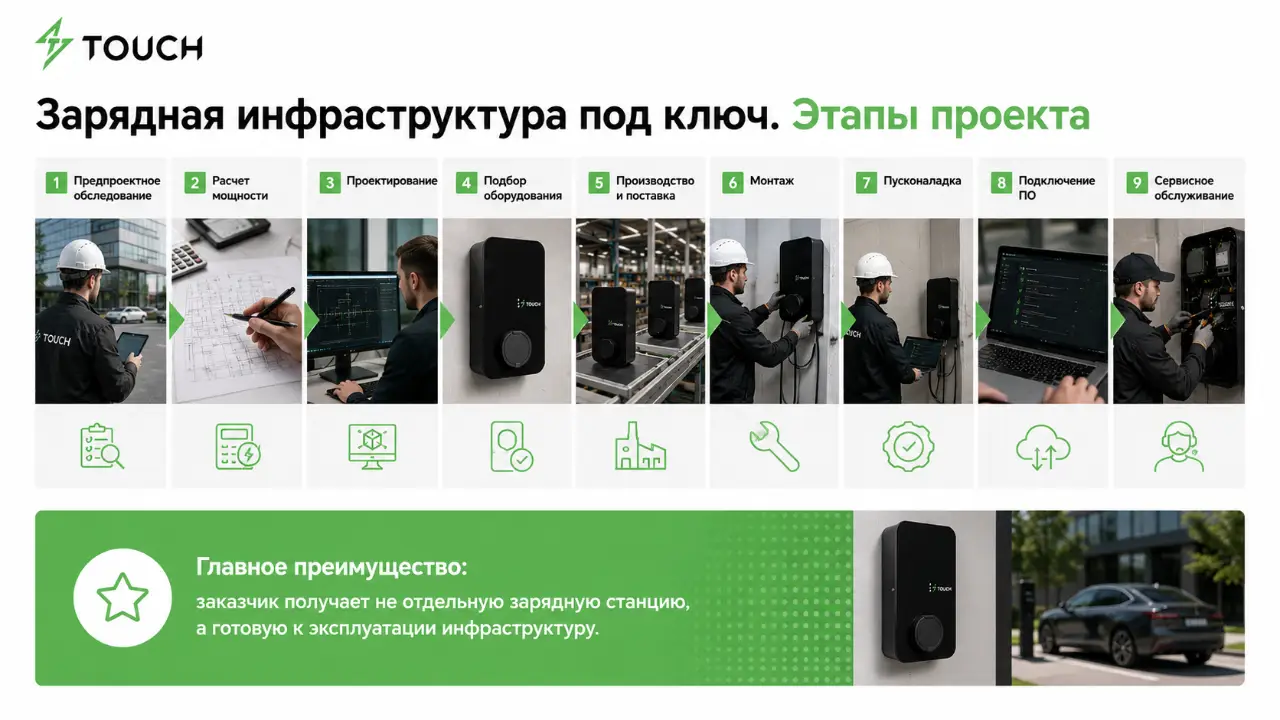 Зарядная инфраструктура под ключ: что входит в проект и сколько это стоит
